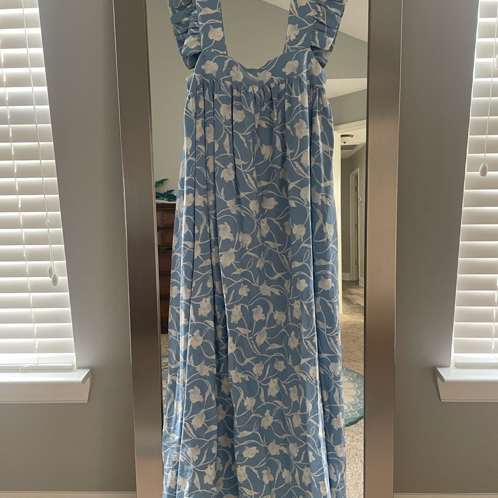 A New Day - Light blue/white floral pattern dress.